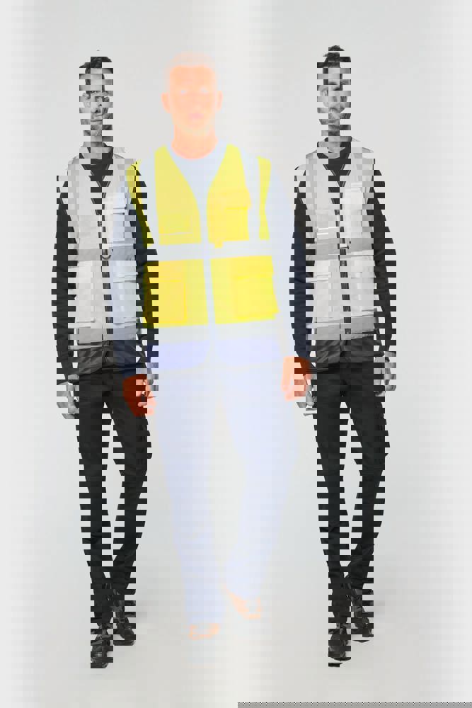 WK618 - Recycelte HI-VIS SICHERHEITSWESTE mit Reißverschluss