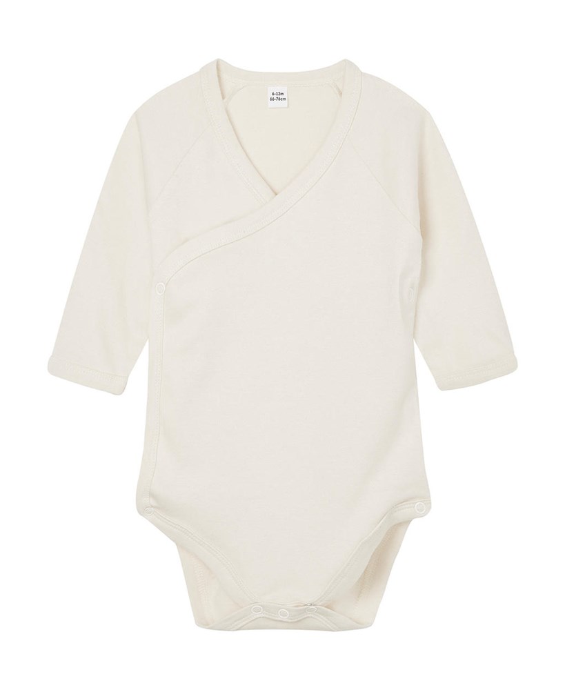 Baby Long Sleeve Kimono Bodysuit - Organic Natural