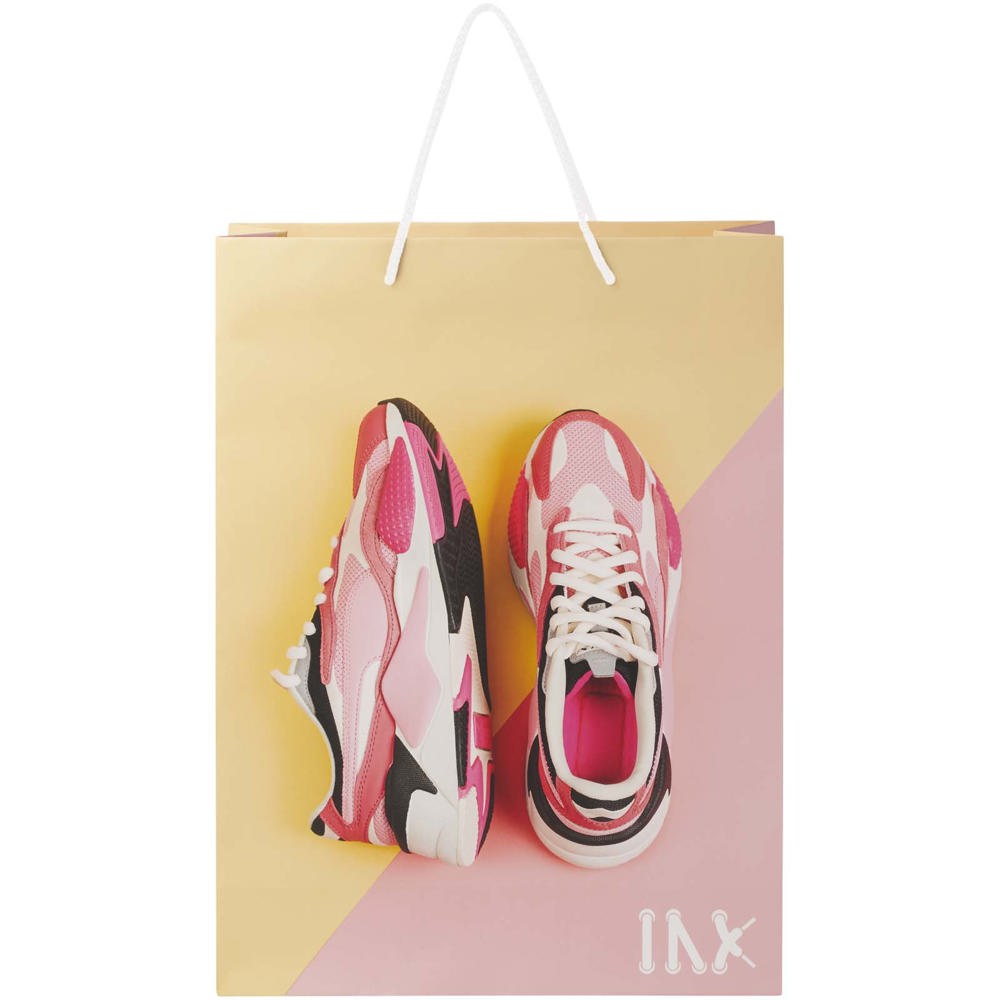 Handgefertigte 170 g/m² Integra-Papiertüte mit Kunststoff Kordelgriffen – 31 × 12 × 41 cm