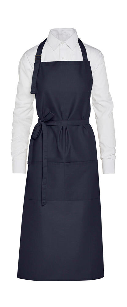 AMSTERDAM - Recycled Bib Apron with Pocket - navy