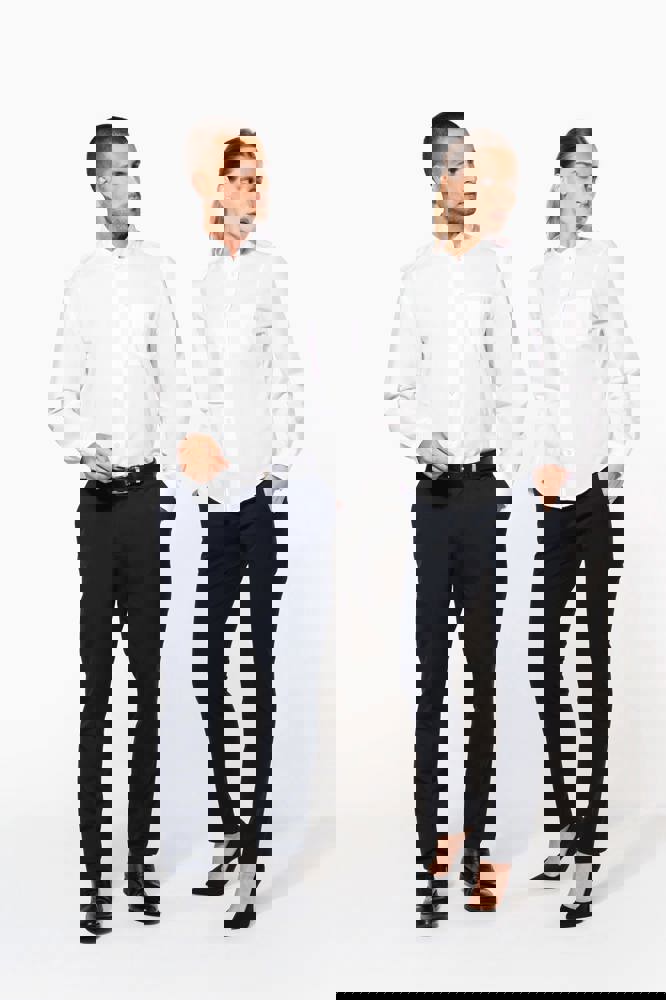 K515C - Herrenhemd mao-kragen langarm