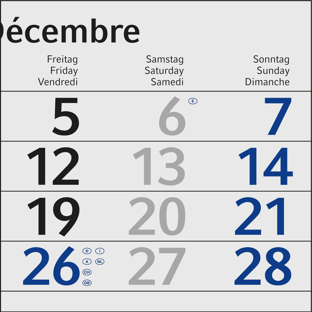3-Monatskalender Einblatt Budget 3 RECYCLING, blau