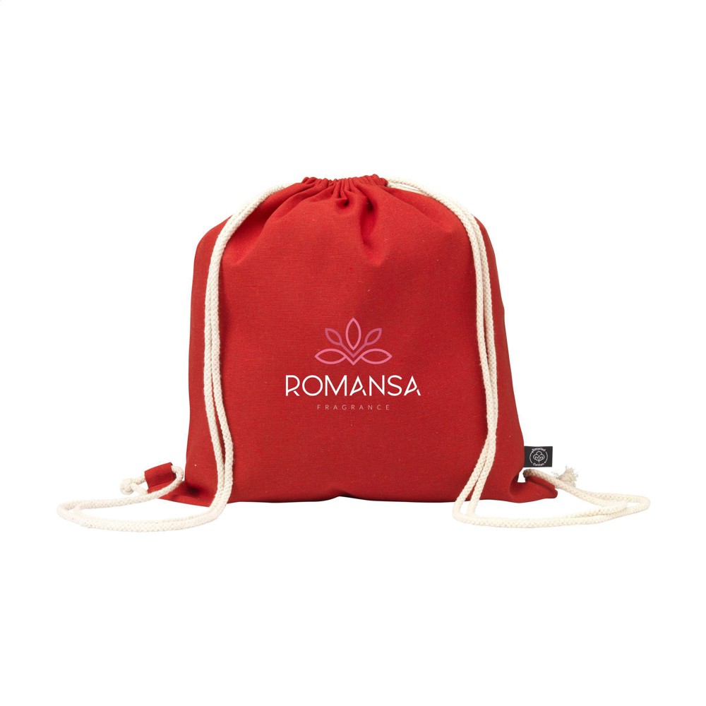 PromoColour GRS Recycled Cotton Backpack (150 g/m²) - rot