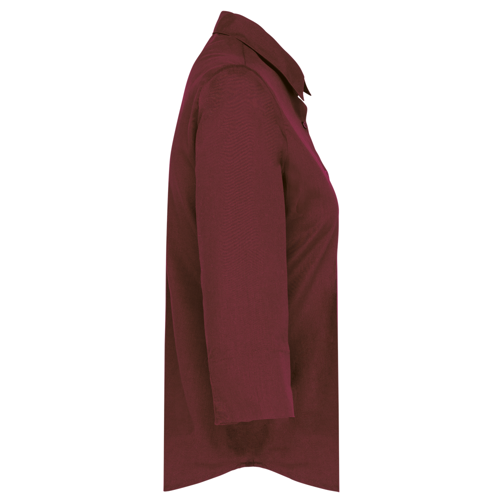 K558C - Popeline Hemd Baumwollpolyester 3/4-Ärmel pflegeleicht für Damen