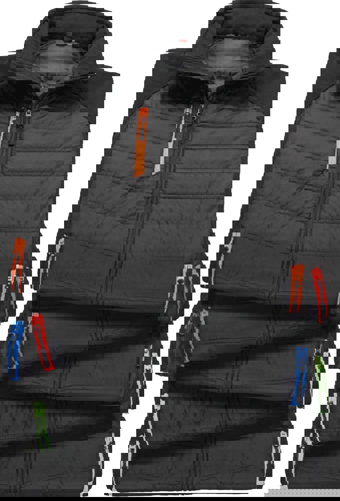 R238X - Black compass padded soft shell gilet