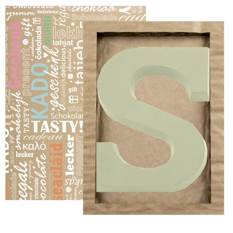 Schokolade Buchstabe S Weiß 135 Gramm - Umweltbewusst