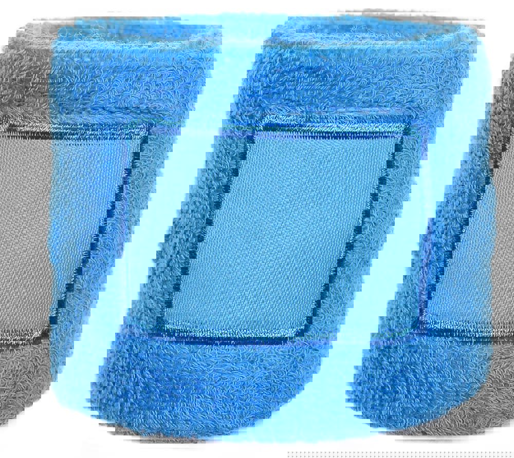 Frottier Armschweißband mit Label - Hellblau (PMS 292c) / Hellblau