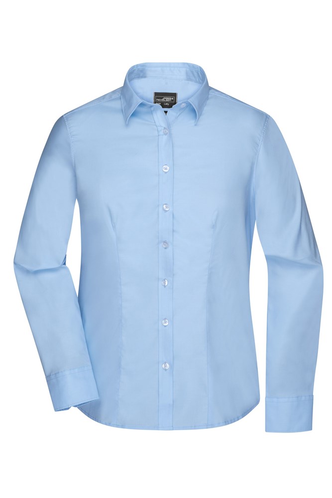 Ladies' Shirt Long-Sleeved Micro-Twill - Light-blue (ca. Pantone 649C)