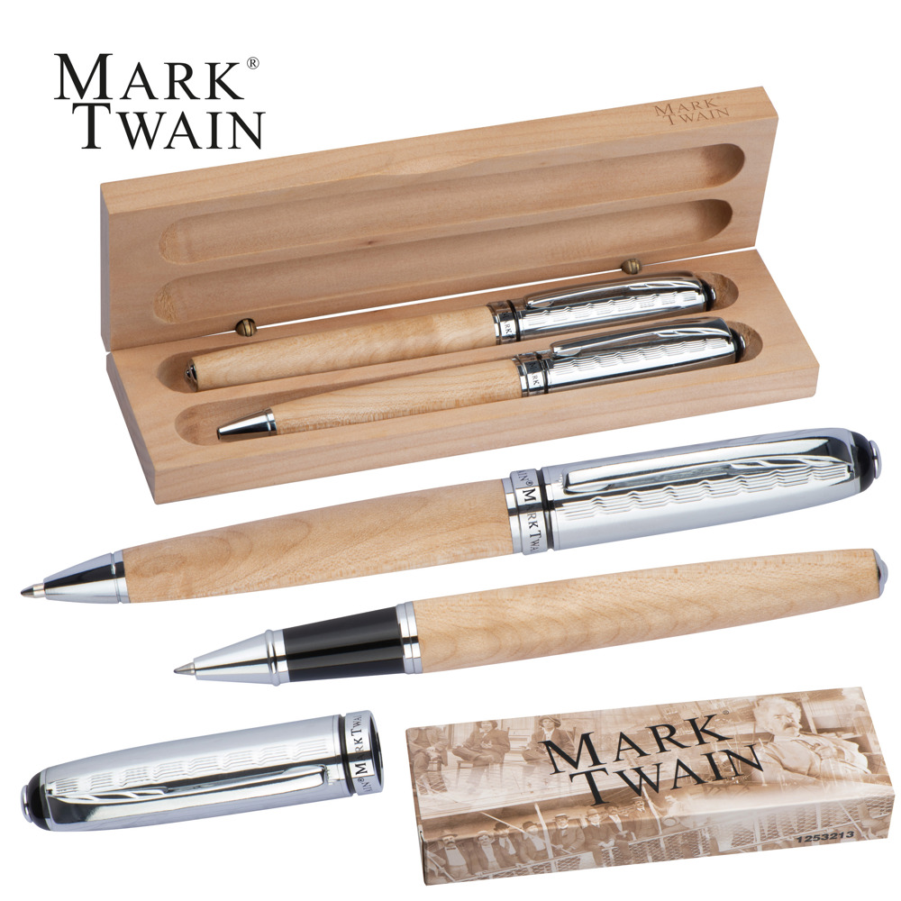 Mark Twain Schreibset aus Holz ROLAND