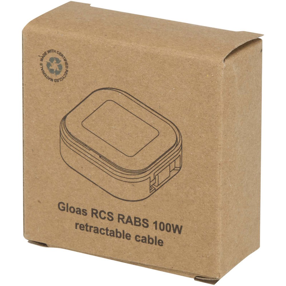 Gloas Aufrollbares 5 in 1 Kabel aus Recyclingmaterial mit Datensynchronisierung und 100 W Schnellladefunktion sowie Smartphone Toolkit