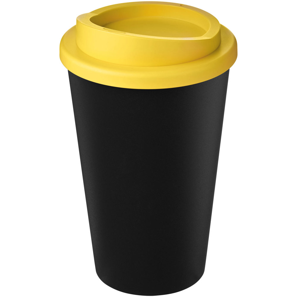 Americano® Eco 350 ml recycelter Becher - Schwarz, Gelb