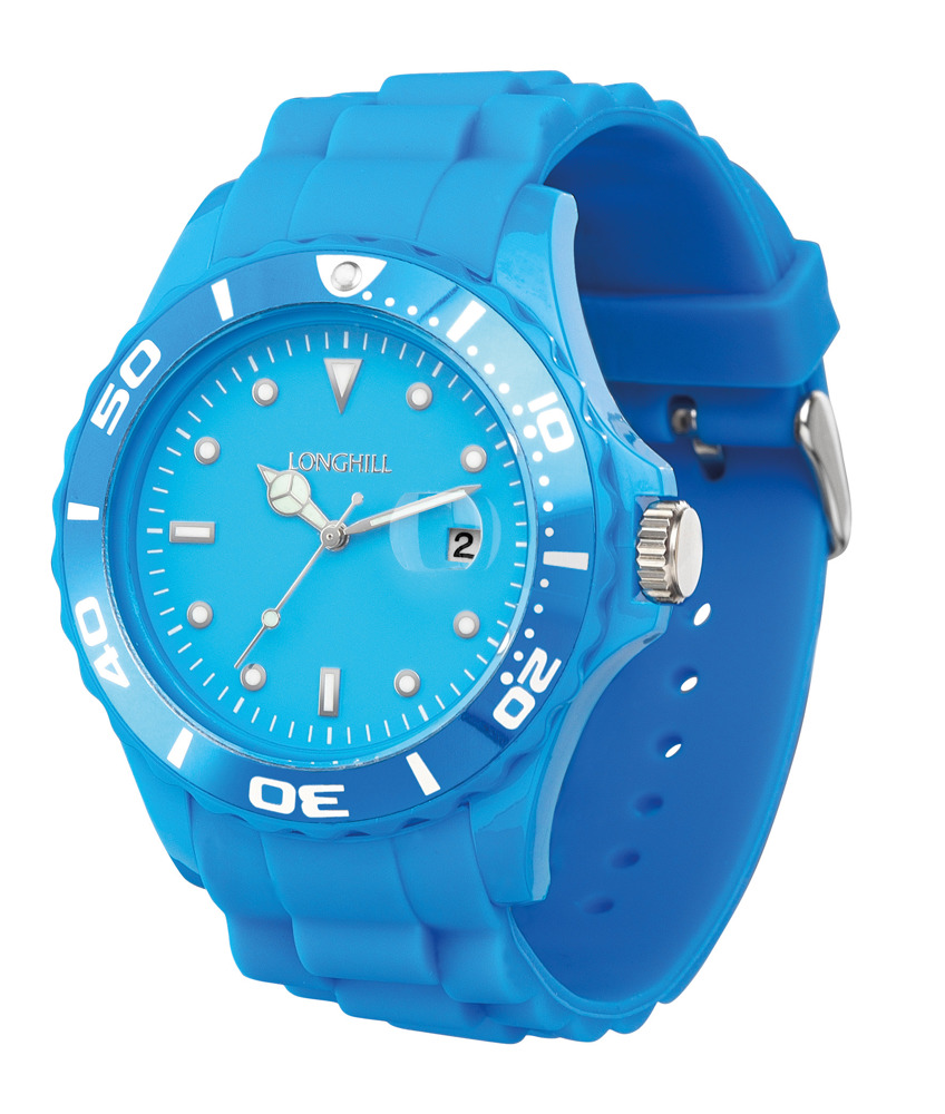 Kunststoffuhr LOGI - hellblau